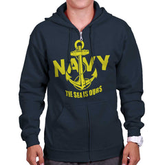 Navy|Sea is Ours Zip Hoodie|Tactical Tees
