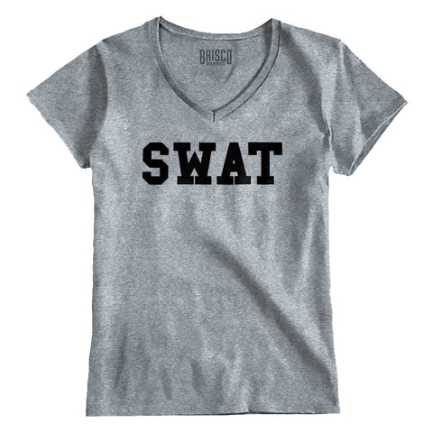 SportGrey|SWAT Logo Junior Fitted V-Neck T-Shirt|Tactical Tees