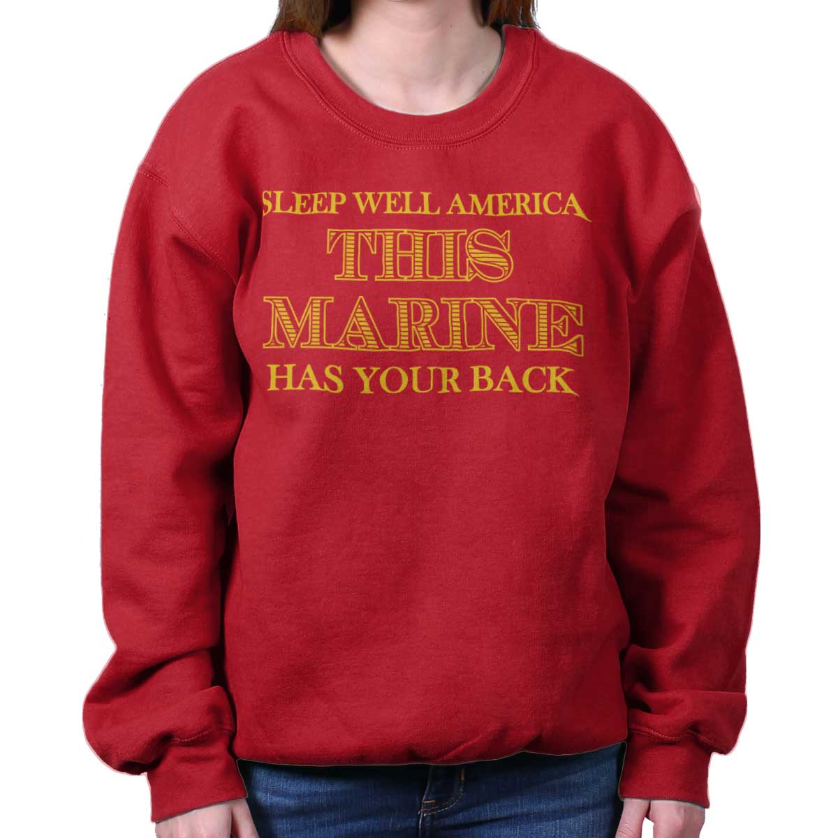 CherryRed|This Marine Crewneck Sweatshirt|Tactical Tees