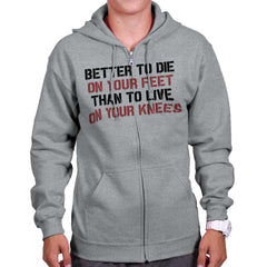 SportGrey|Die on Your Feet Zip Hoodie|Tactical Tees