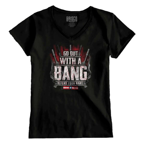 Black|Go Out With A Bang Junior Fit V-Neck T-Shirt|Tactical Tees