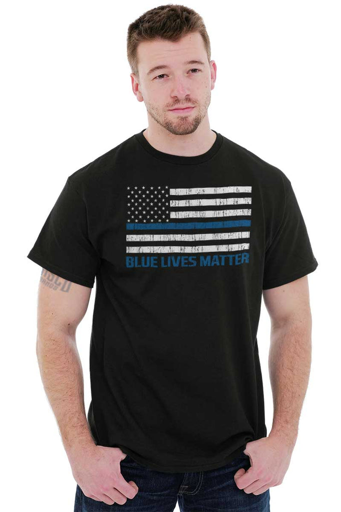 Male_Black2|Blue Lives Matter Flag T-Shirt|Tactical Tees