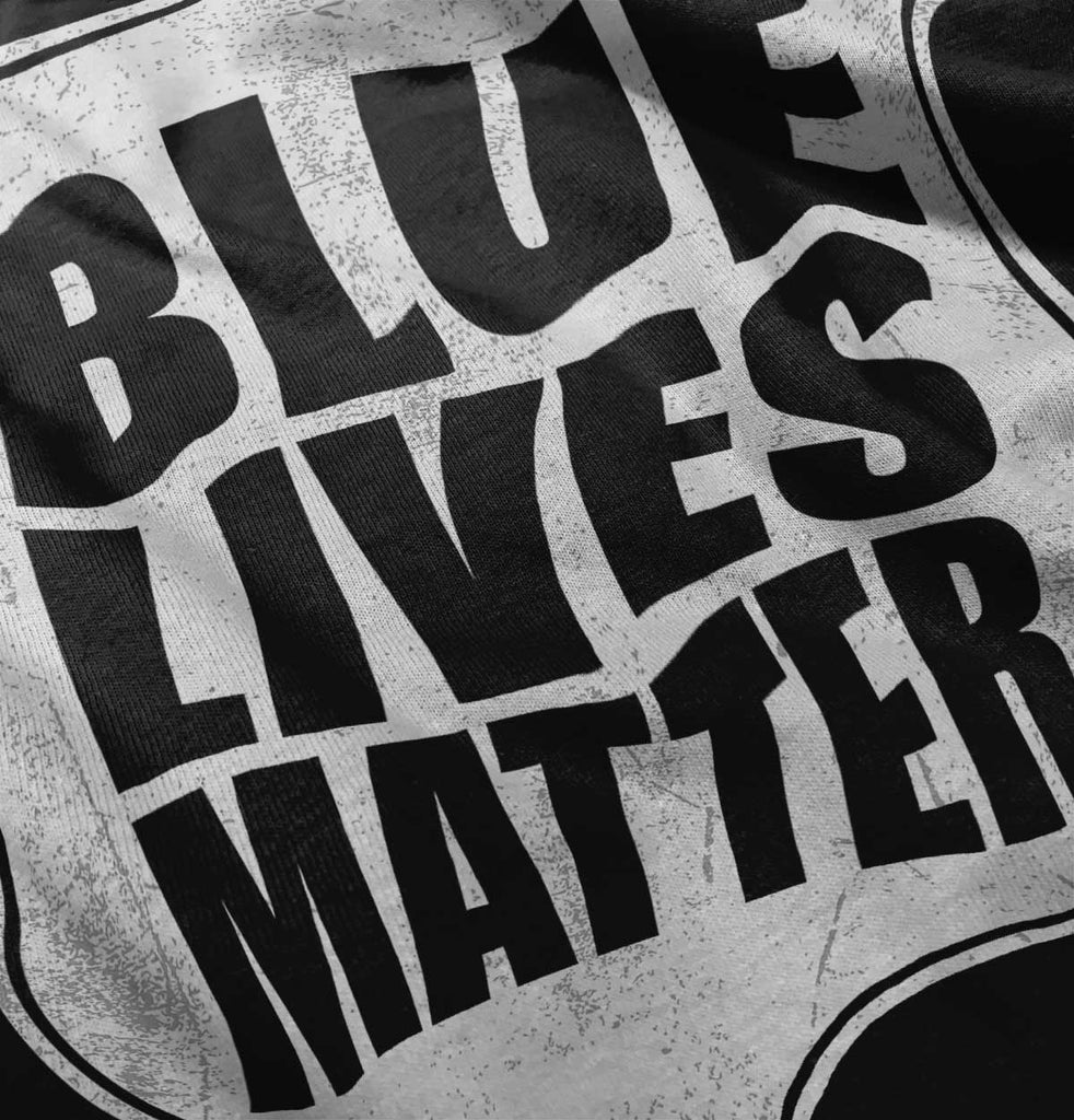 Black|Blue Lives Matter Shield Ladies T-Shirt|Tactical Tees