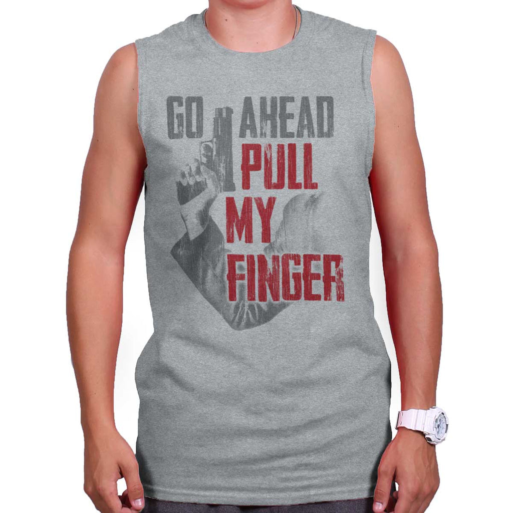 SportGrey|Go Ahead Pull My Finger Sleeveless T-Shirt|Tactical Tees