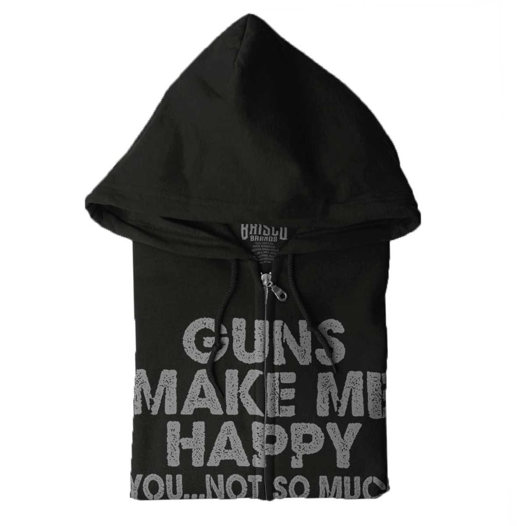 Black|Guns Make Me Happy Zip Hoodie|Tactical Tees