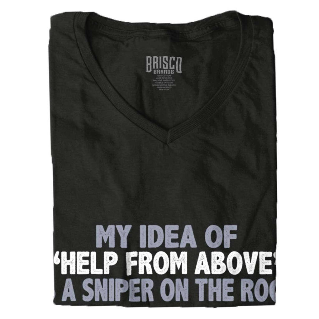 Black|Help From Above Junior Fit V-Neck T-Shirt|Tactical Tees