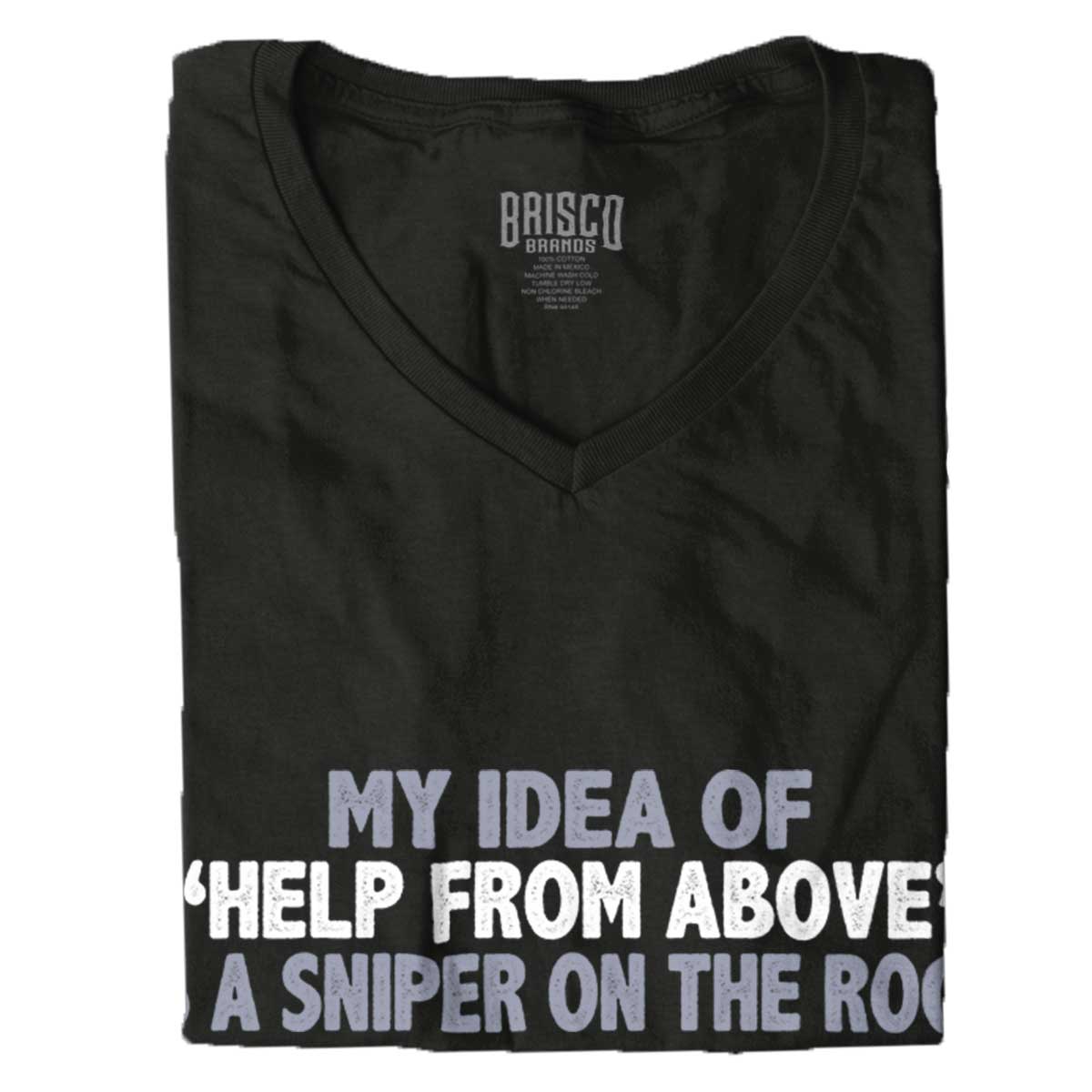 Black|Help From Above Junior Fit V-Neck T-Shirt|Tactical Tees