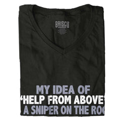 Black|Help From Above Junior Fit V-Neck T-Shirt|Tactical Tees