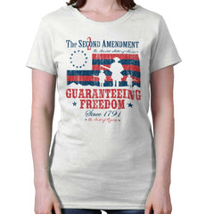 White|Guaranteeing Freedom Ladies T-Shirt|Tactical Tees
