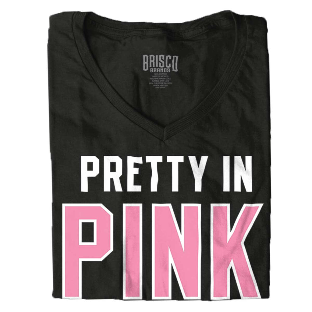 Black|Pretty in Pink Dangerous in Camo Junior Fit V-Neck T-Shirt|Tactical Tees