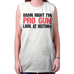 White|Pro Gun Sleeveless T-Shirt|Tactical Tees