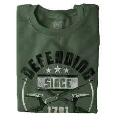 MilitaryGreen|Defending Since Crewneck Sweatshirt|Tactical Tees