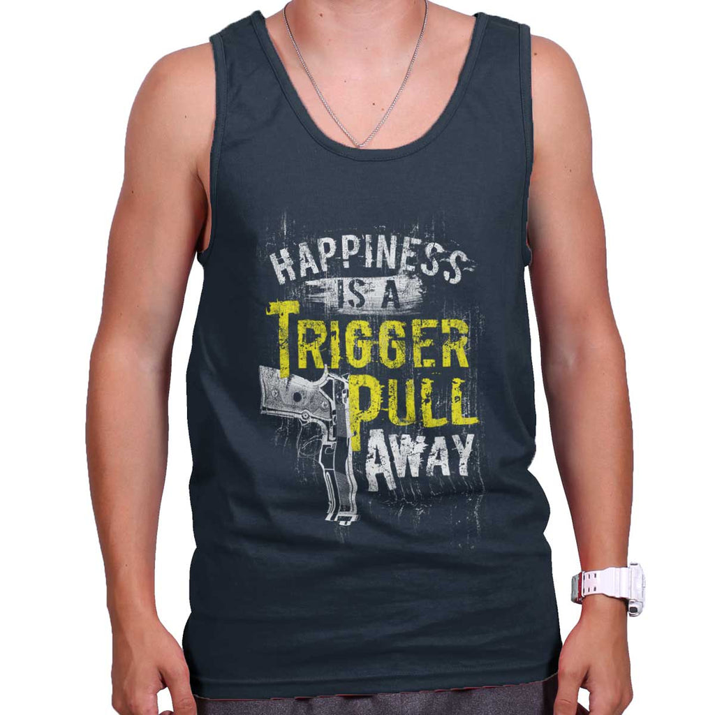 Navy|Happiness is A Trigger Pull Away Tank Top|Tactical Tees