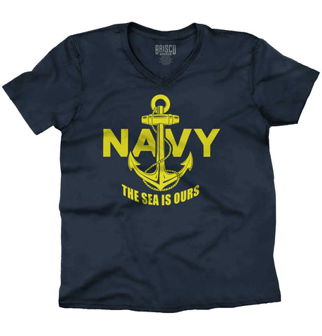 Navy|Sea is Ours V-Neck T-Shirt|Tactical Tees