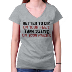 SportGrey|Die on Your Feet Junior Fit V-Neck T-Shirt|Tactical Tees