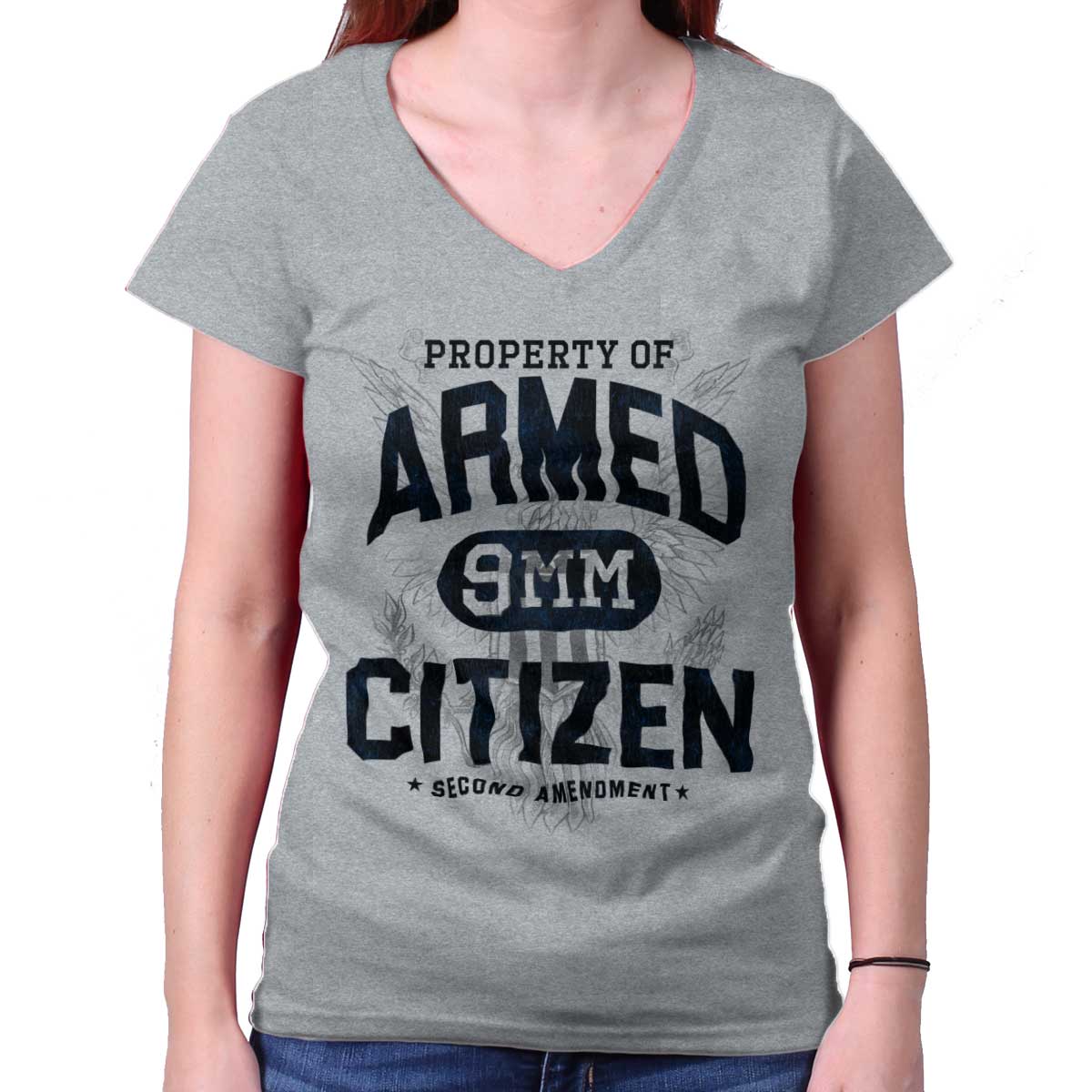 SportGrey|Armed Citizen Junior Fit V-Neck T-Shirt|Tactical Tees