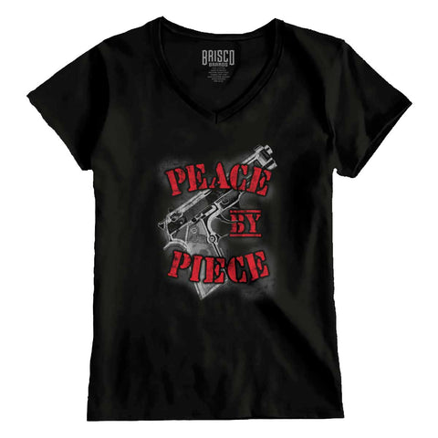Black|Peace by Piece Junior Fit V-Neck T-Shirt|Tactical Tees