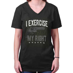 Black|I exercise My Right V-Neck T-Shirt|Tactical Tees