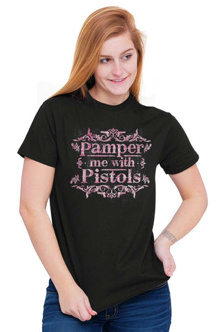 Female_Black1|Pamper Me With Pistols T-Shirt|Tactical Tees