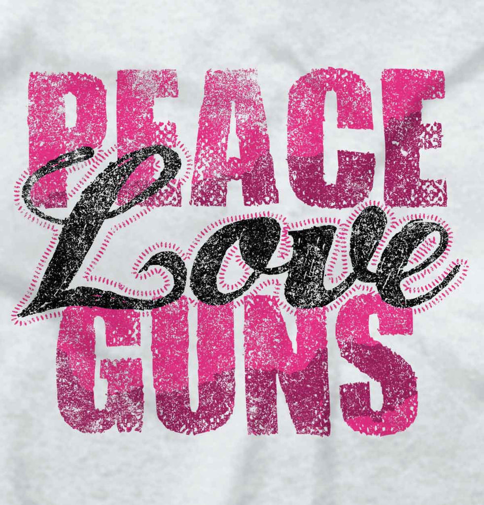 White2|Peace Love Guns Ladies T-Shirt|Tactical Tees
