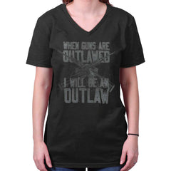 Black|Outlaw V-Neck T-Shirt|Tactical Tees