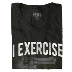 Black|I exercise My Right Junior Fit V-Neck T-Shirt|Tactical Tees