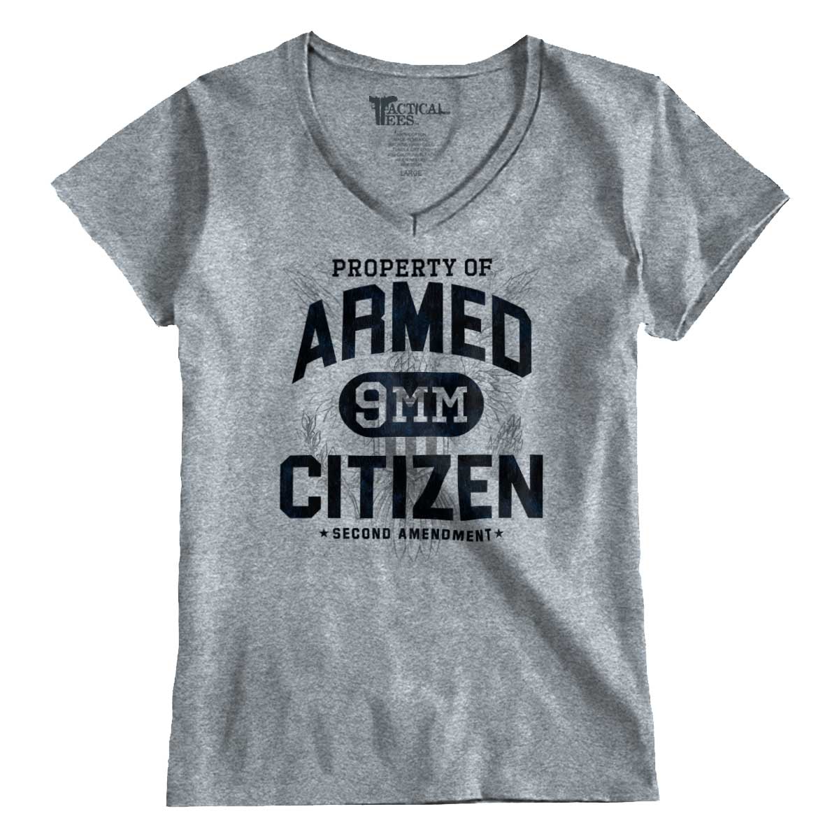 SportGrey1|Armed Citizen Junior Fit V-Neck T-Shirt|Tactical Tees