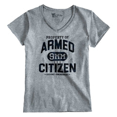SportGrey1|Armed Citizen Junior Fit V-Neck T-Shirt|Tactical Tees