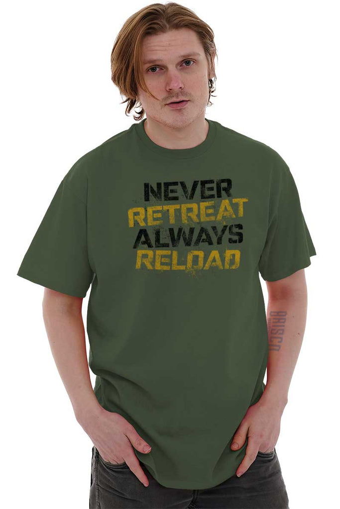 Male_MilitaryGreen2|Never retreat T-Shirt|Tactical Tees