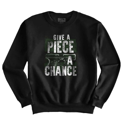 Black|Give Piece a Chance Crewneck Sweatshirt|Tactical Tees