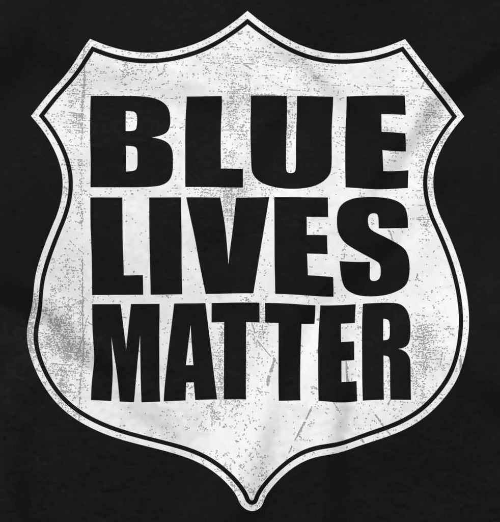 Black2|Blue Lives Matter Shield V-Neck T-Shirt|Tactical Tees