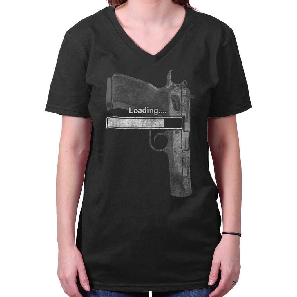 Black|Loading… V-Neck T-Shirt|Tactical Tees