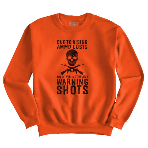 Orange|Warning Shots Crewneck Sweatshirt|Tactical Tees