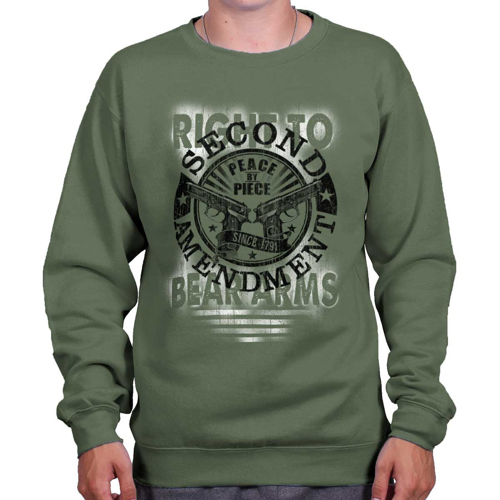 MilitaryGreen|Right To Bear Arms  AMaledMalet Crewneck Sweatshirt|Tactical Tees