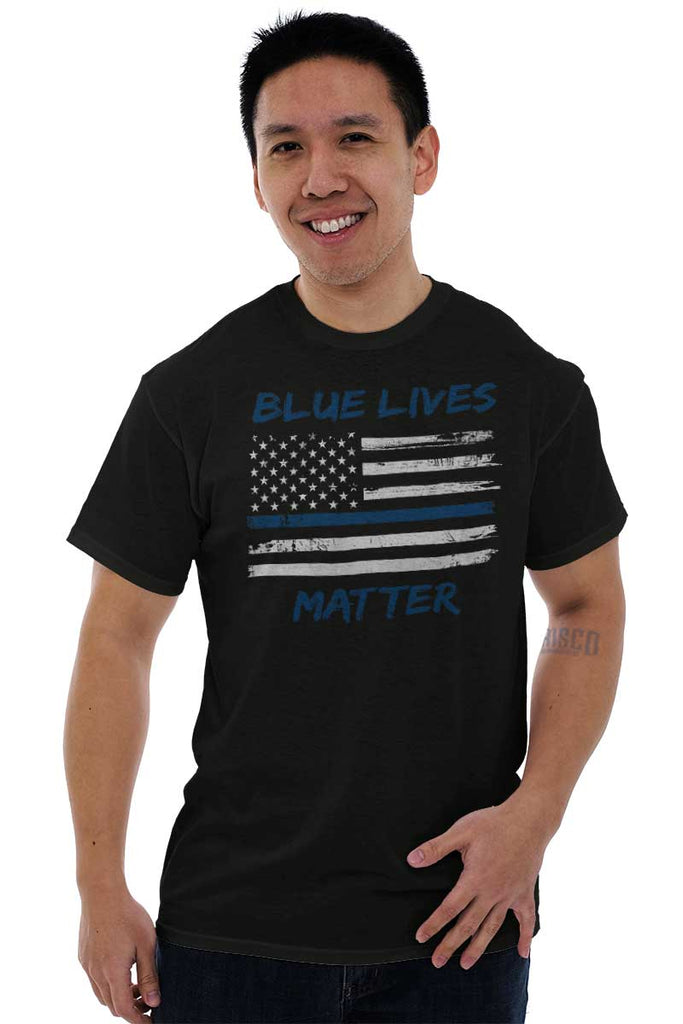 Male_Black2|Blue Lives Matter Horizontal T-Shirt|Tactical Tees