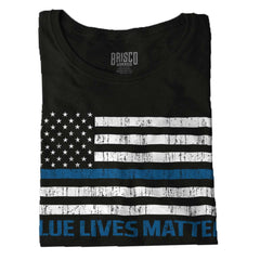 Black|Blue Lives Matter Flag Ladies T-Shirt|Tactical Tees