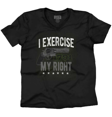 Black|I exercise My Right V-Neck T-Shirt|Tactical Tees