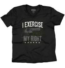 Black1|I exercise My Right V-Neck T-Shirt|Tactical Tees