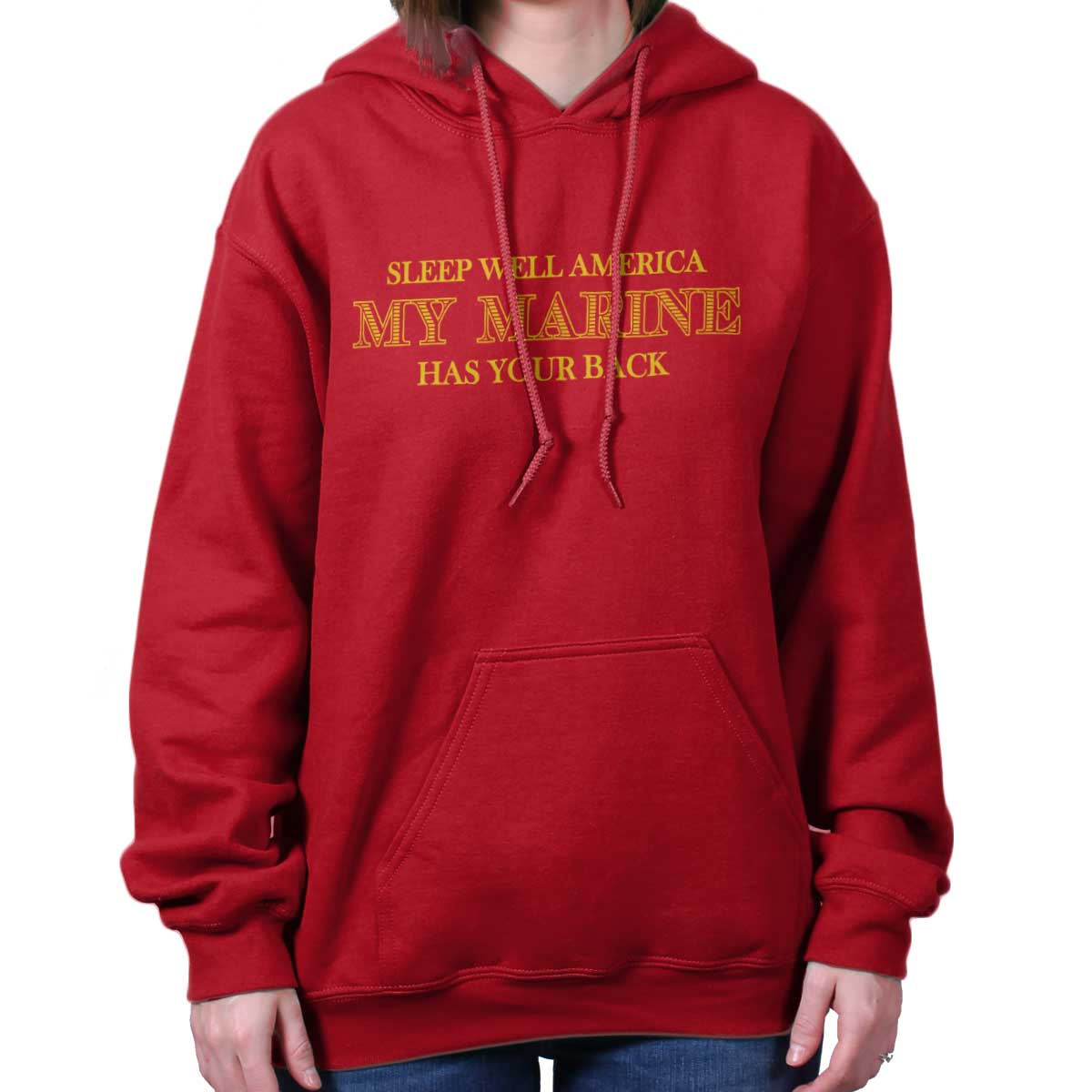 CherryRed|This Marine Has Your Back Hoodie|Tactical Tees