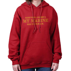 CherryRed|This Marine Has Your Back Hoodie|Tactical Tees