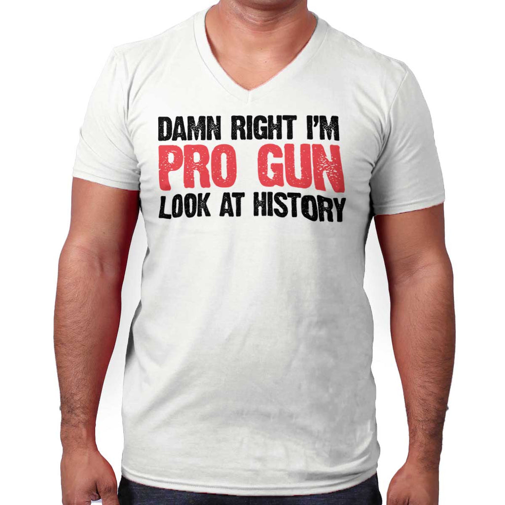 White|Pro Gun V-Neck T-Shirt|Tactical Tees