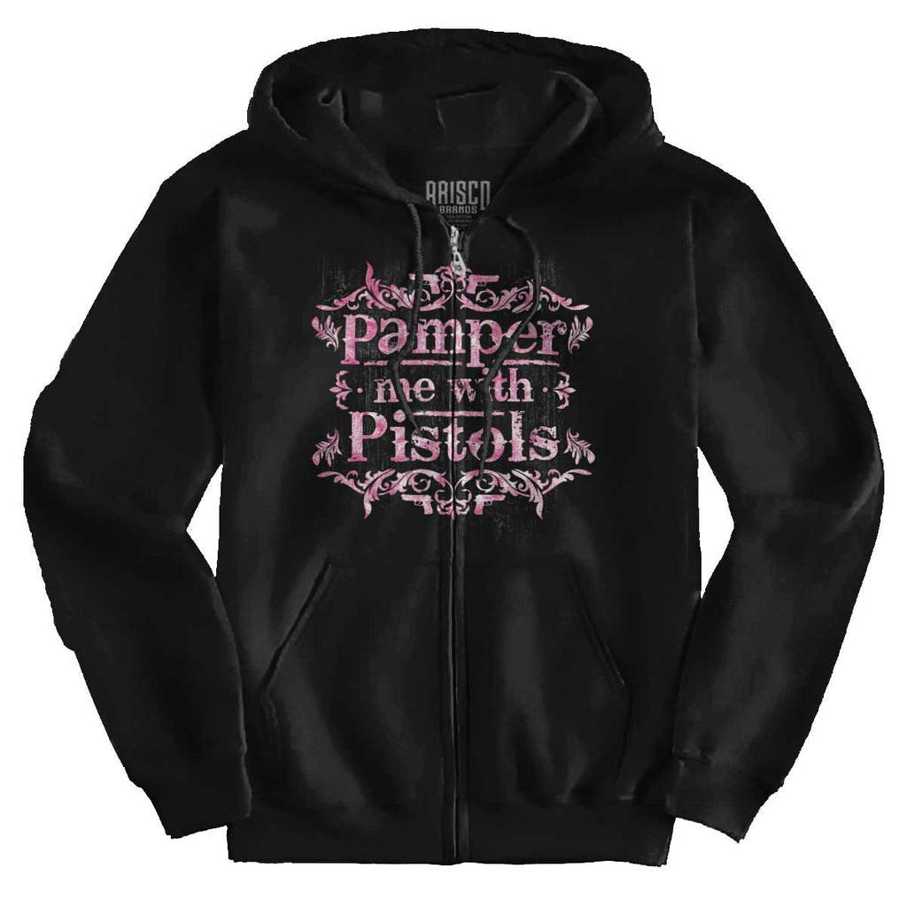 Black1|Pamper Me With Pistols Zip Hoodie|Tactical Tees