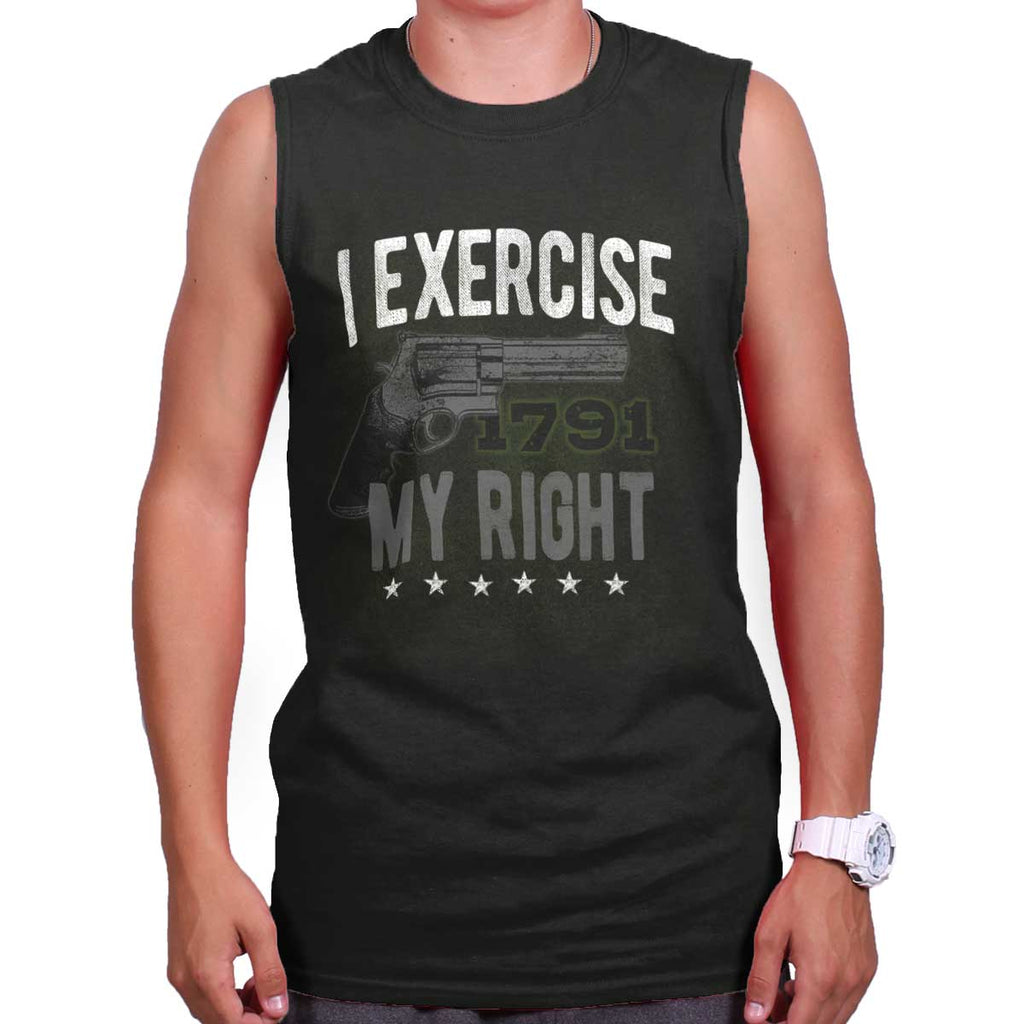 Black|I exercise My Right Sleeveless T-Shirt|Tactical Tees