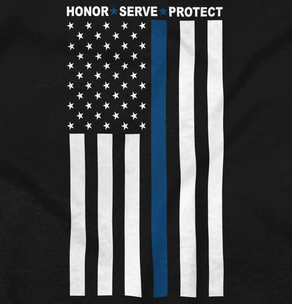 Black2|Blue Lives Matter Vertical V-Neck T-Shirt|Tactical Tees