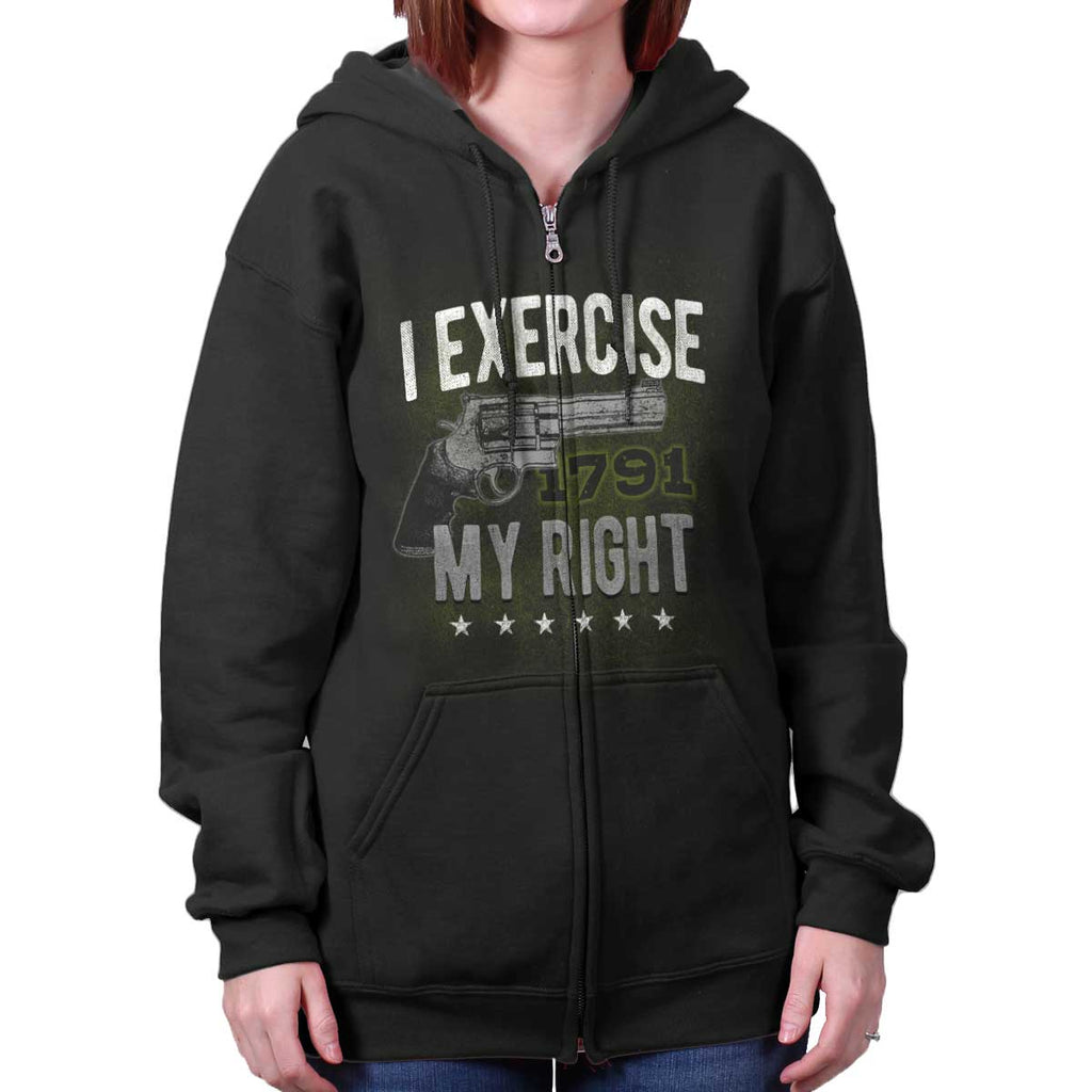 Black|I exercise My Right Zip Hoodie|Tactical Tees