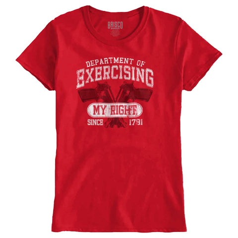 Red|DepartMalet of Exercising My Right Ladies T-Shirt|Tactical Tees