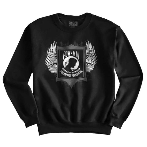 Black|POW MIA You Are Not Forgotten Crewneck Sweatshirt|Tactical Tees