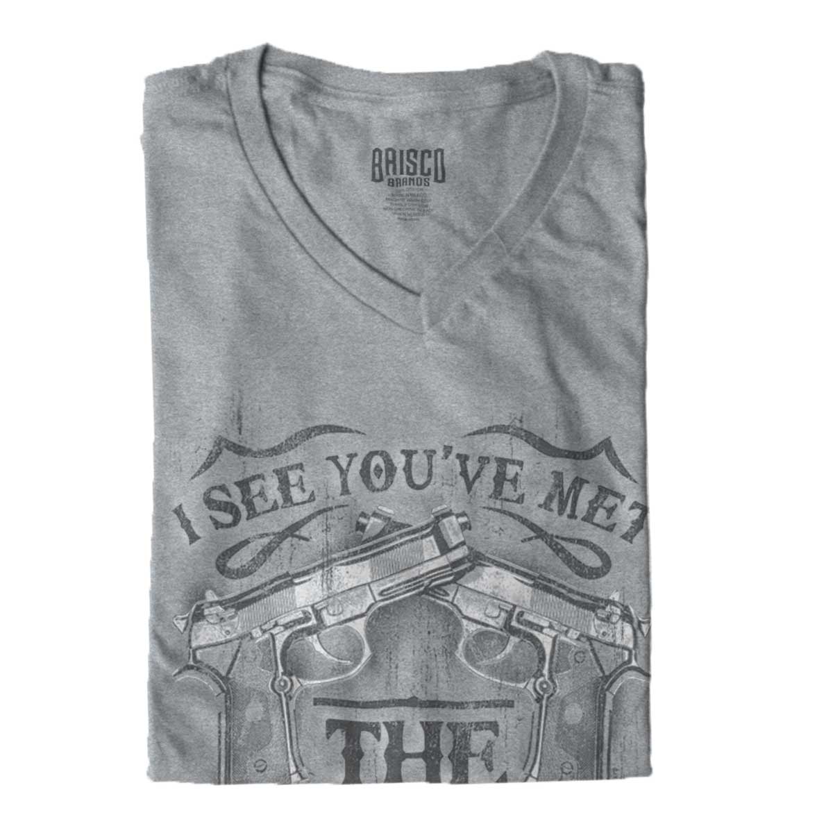 SportGrey|I See Youve Met The Twins V-Neck T-Shirt|Tactical Tees