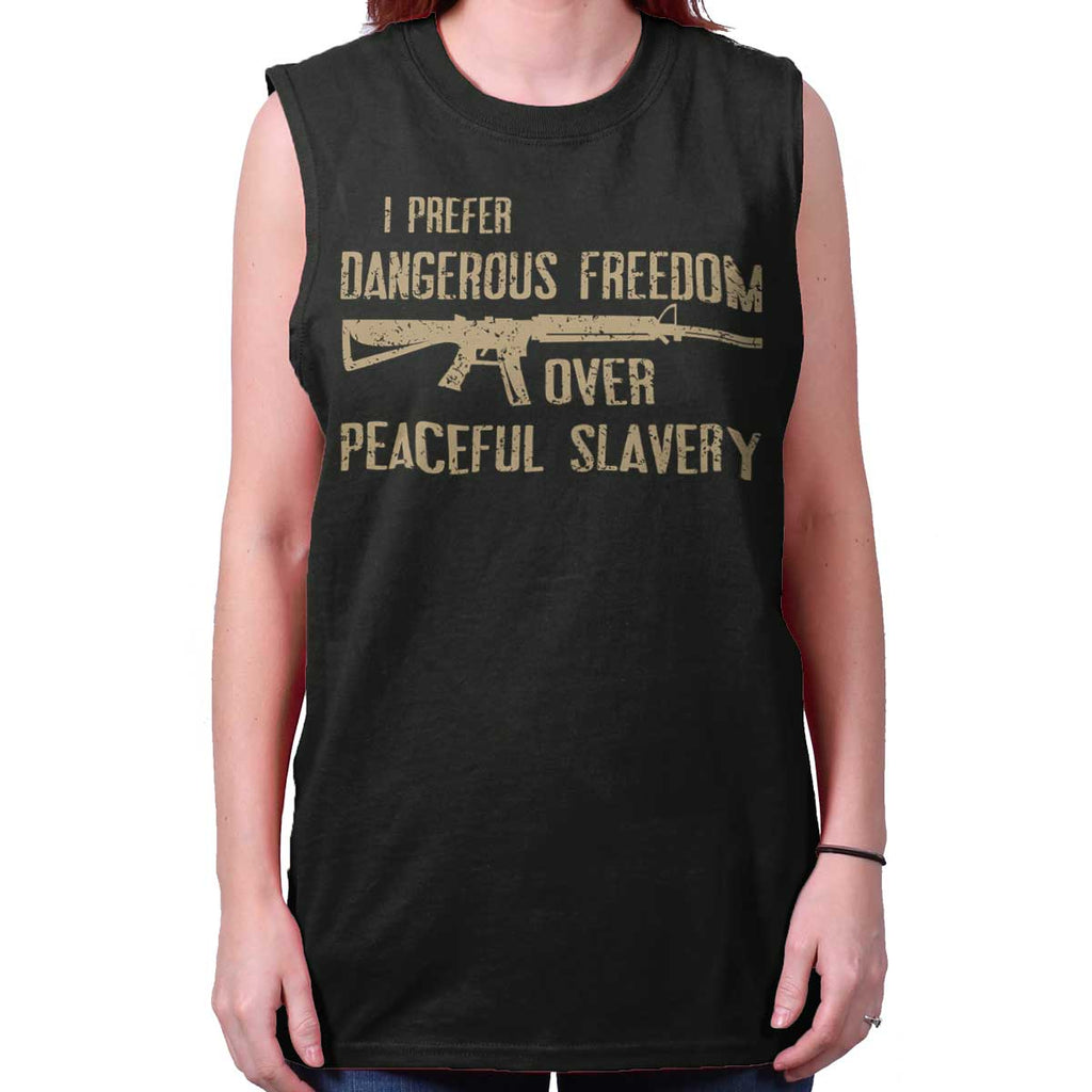 Black|Peaceful Slavery Sleeveless T-Shirt|Tactical Tees