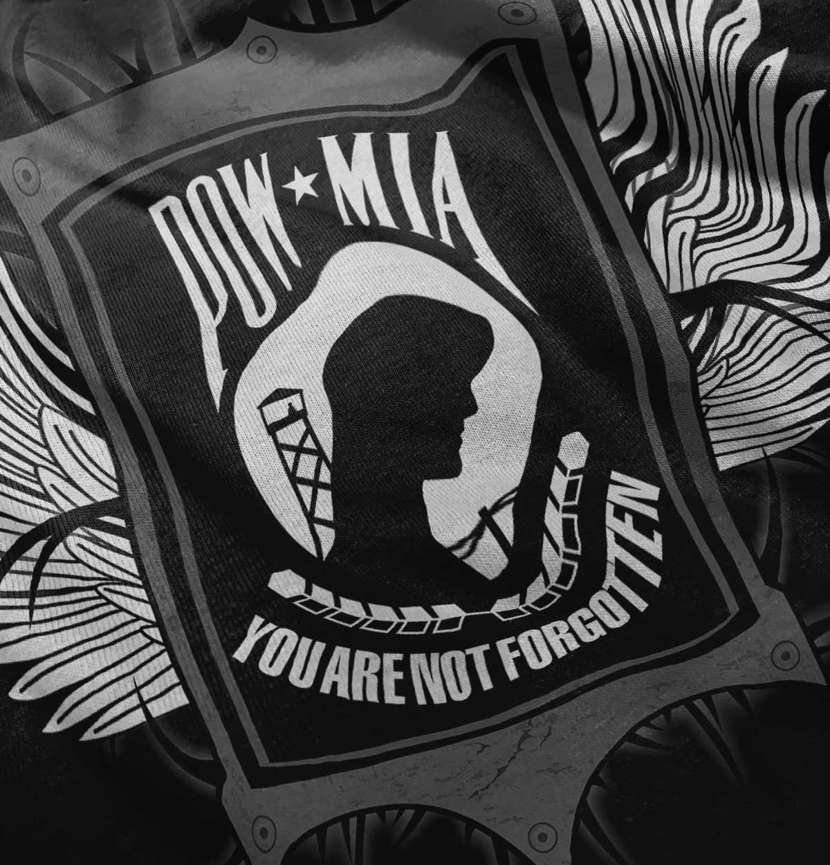 Black|POW MIA You Are Not Forgotten V-Neck T-Shirt|Tactical Tees